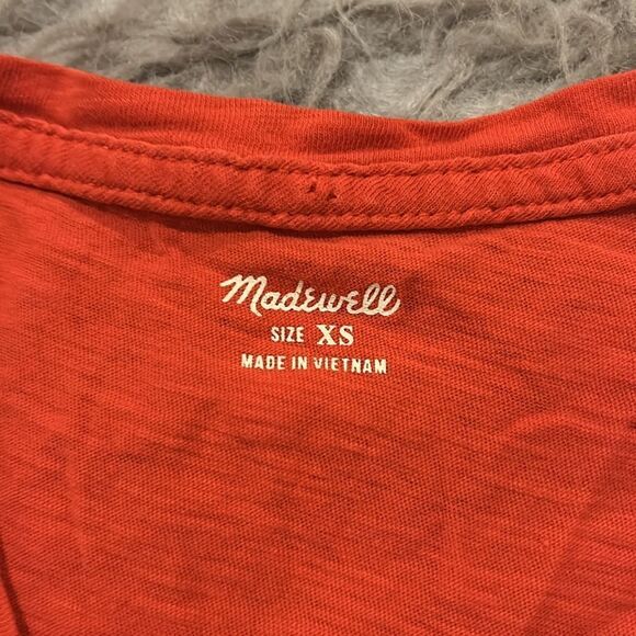 Madewell women’s‎ orange cotton vneck tank top size xs - Picture 3 of 5